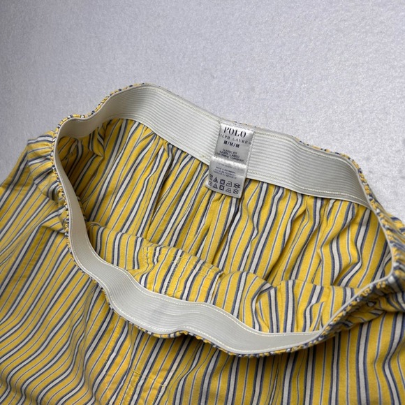 Polo Ralph Lauren Yellow Striped Classic Fit Preppy Cotton Boxer Shorts Lounge M - Picture 4 of 11